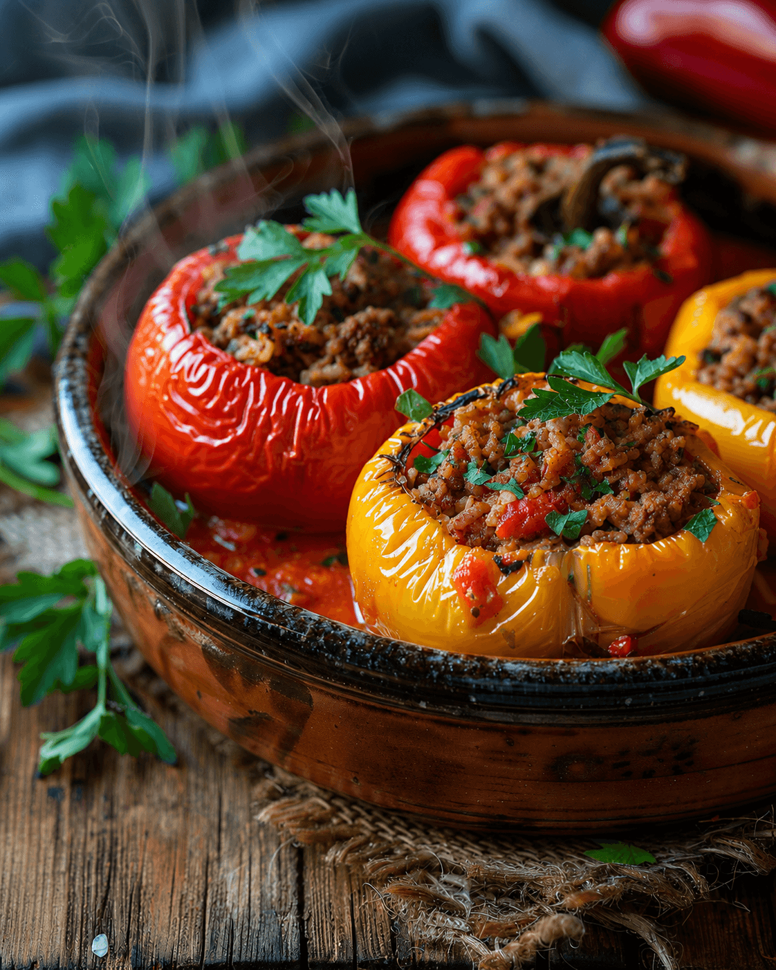 Spiced Beef Stuffed Bell Peppers
