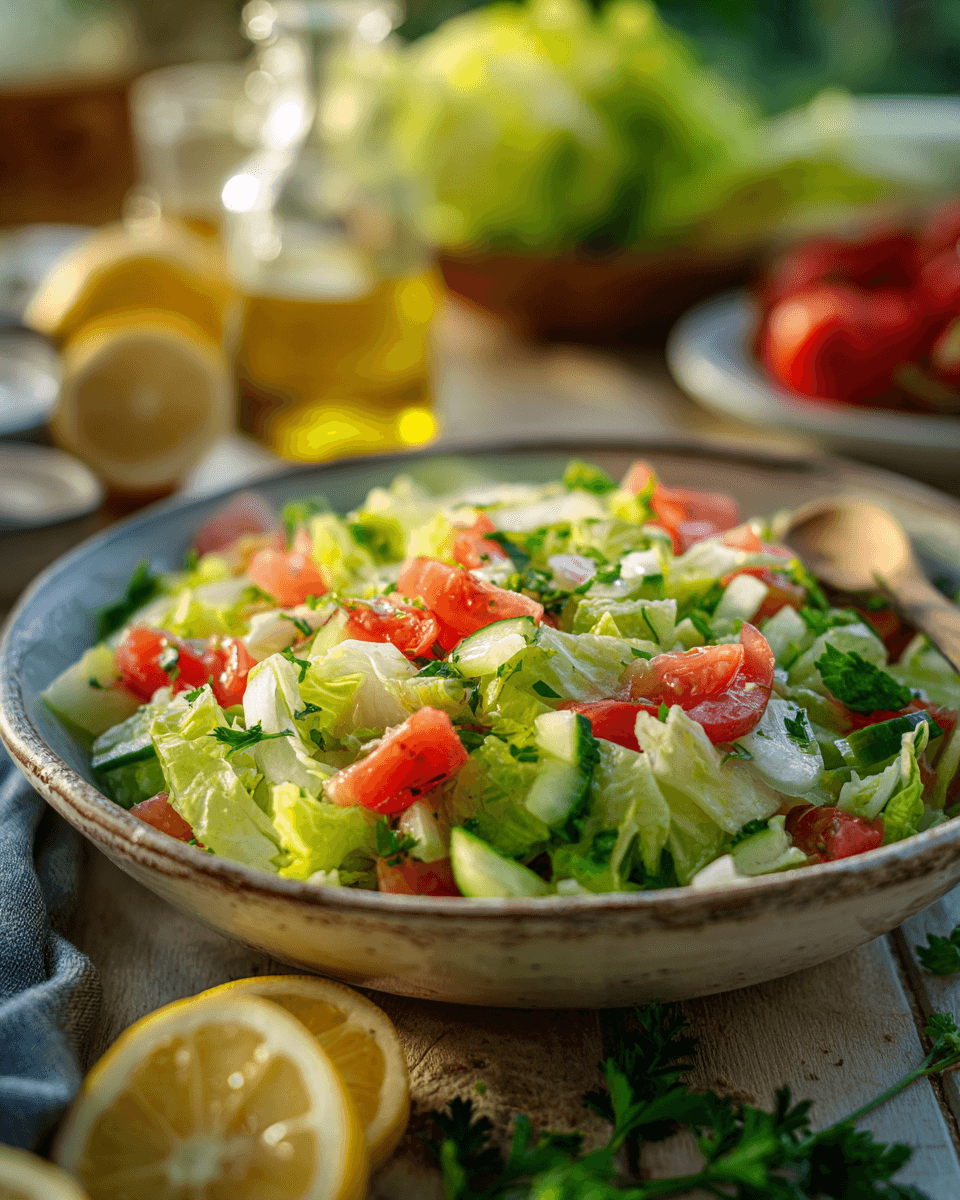 Romaine Lemon Garlic Salad